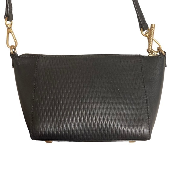 Flynn Black Leather Crossbody Bag